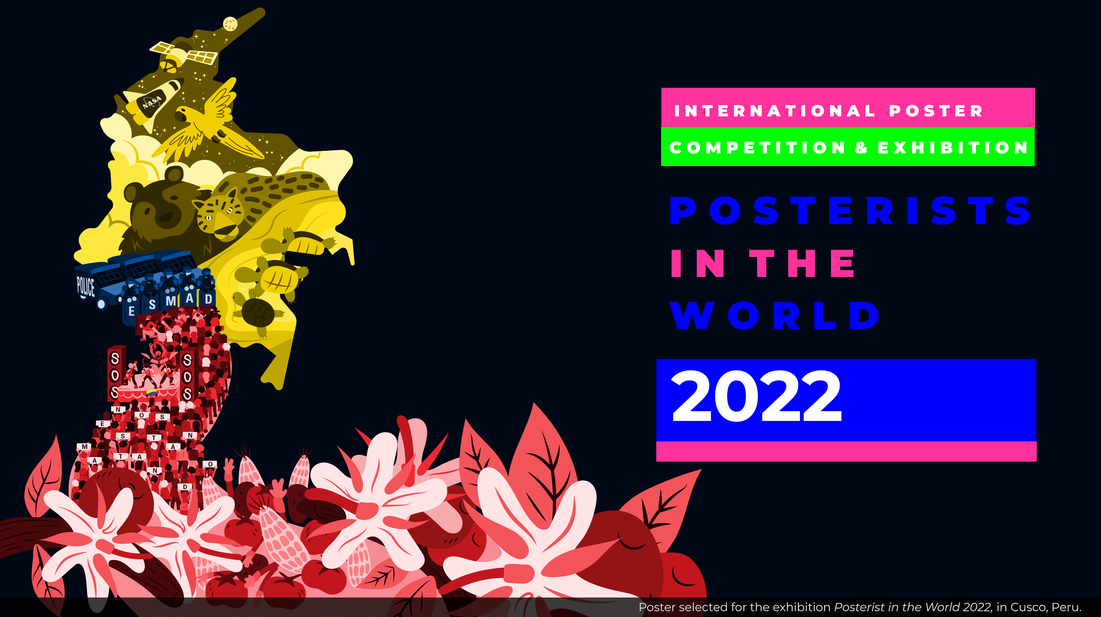 illustration and logo of Posterist in the World 2022.